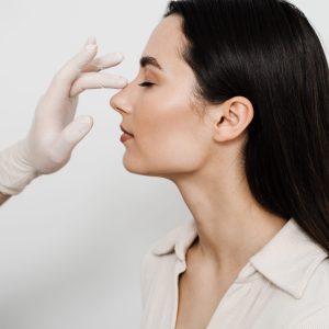 Rhinoplasty is reshaping nose surgery for change appearance of the nose and improve breathing. Consultation with ENT before rhinoplasty plastic surgery to change nose shape and improve breathing